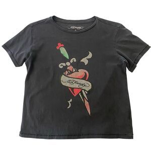 Ed Hardy Graphic Baby Tee Size Small